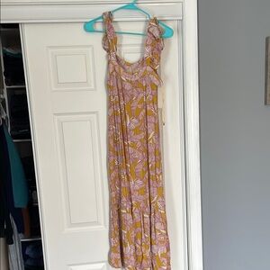 Floral Pink and Yellow Maxi Dress